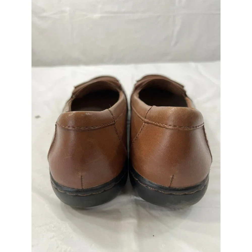 Clark Collection Women's Ashland Lily Dark Tan Leather Loafers Size 8.5 $120_3